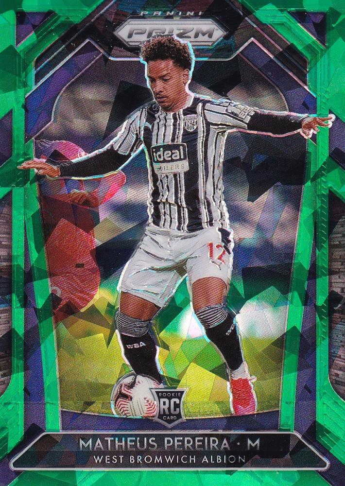 2020-21 Panini Prizm Premier League Matheus Pereira West Bromwich Albion Green Ice Parallel trading card 20/49