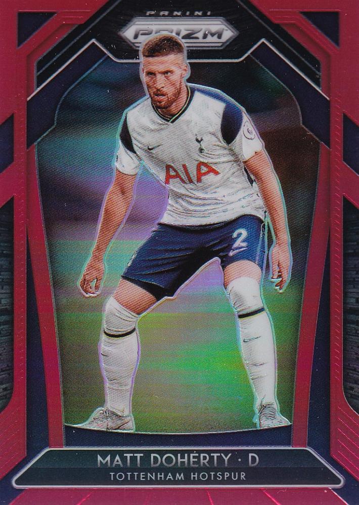 2020-21 Panini Prizm Premier League Tottenham Hotspur Matt Doherty Red Parallel card number 044 out of 149