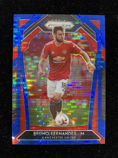 2020-21 Panini Prizm Premier League Breakaway Bruno Fernandes Manchester United Blue Parallel Card