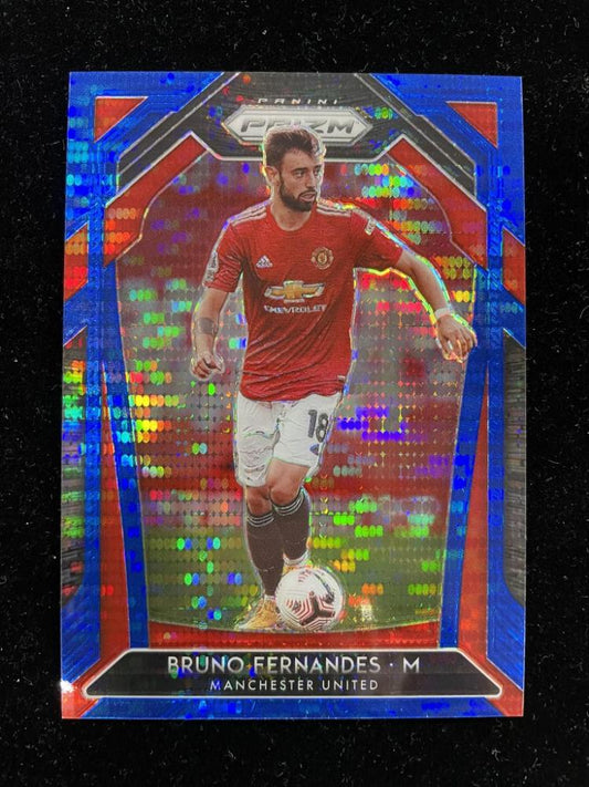 2020-21 Panini Prizm Premier League Breakaway Bruno Fernandes Manchester United Blue Parallel Card