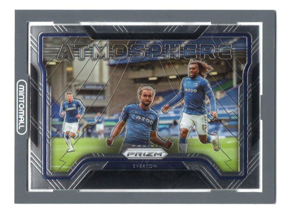 2020-21 PANINI PRIZM Premier League Soccer Everton Atmosphere trading card featuring Everton atmosphere design