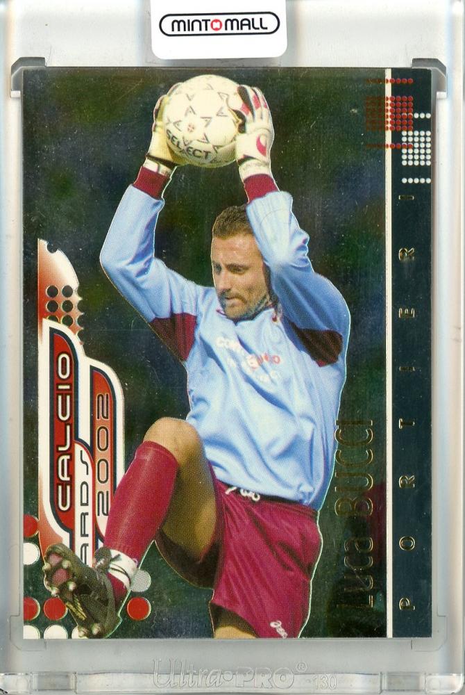 2002 Panini Calcio trading card featuring Luca Bucci P3 goalkeeper in used condition
