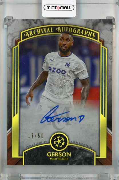 2022-23 Topps Museum Collection UEFA Champions League Gerson Archival Autographs Gold card #17 of 50