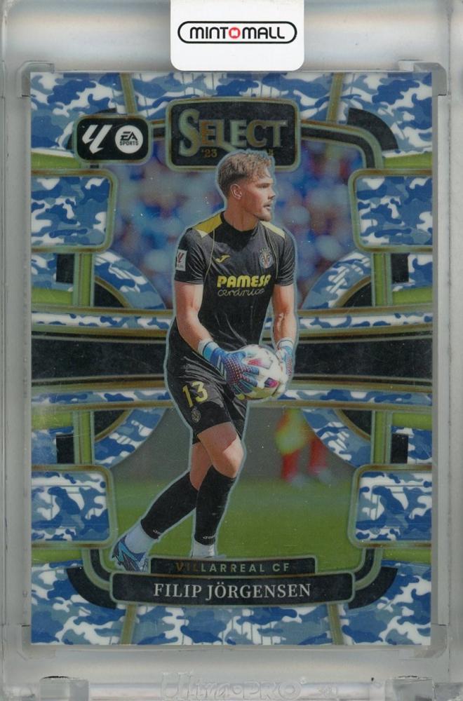 2023-24 Panini Select La Liga Filip Jorgensen Terrace Winter Camo trading card #40 of 99 from Villarreal CF