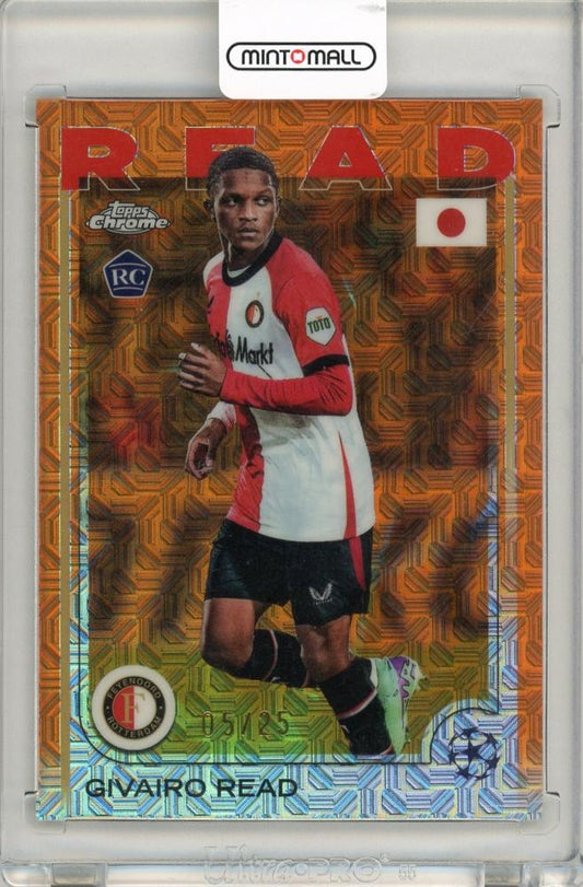2024-25 Topps UEFA Japan Edition Givairo Read Orange Mojo Refractor 05/25 Feyenoord rookie soccer card