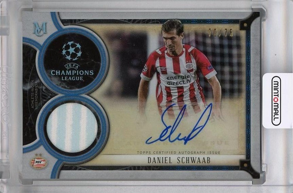 2018-19 Topps Museum Collection UEFA Champions League Daniel Schwaab autograph relic card serial 70 of 75