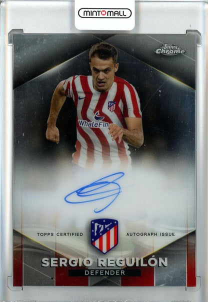 2022-23 Topps Chrome Atletico Madrid Team Set with Sergio Reguilon autograph card serial #AU-SR01/75