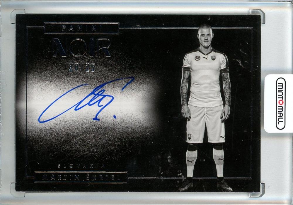 2016-17 Panini Noir Soccer Martin Skrtel autograph card Black and White serial #20 of 25 from Slovakia