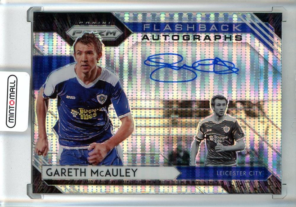 2020-21 Panini Prizm Premier League Soccer Gareth McAuley Flashback Autograph card #FA-GMA Leicester City