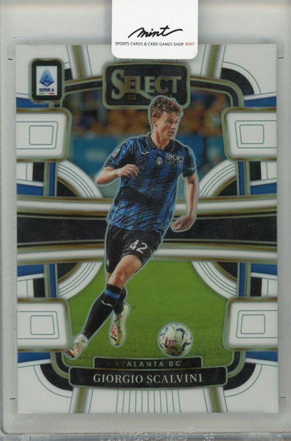 2023-24 Panini Select Serie A trading card featuring Giorgio Scalvini White#2101 from Atalanta BC