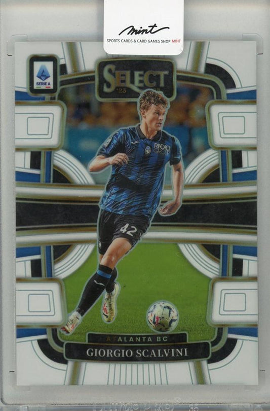 2023-24 Panini Select Serie A trading card featuring Giorgio Scalvini White#2101 from Atalanta BC