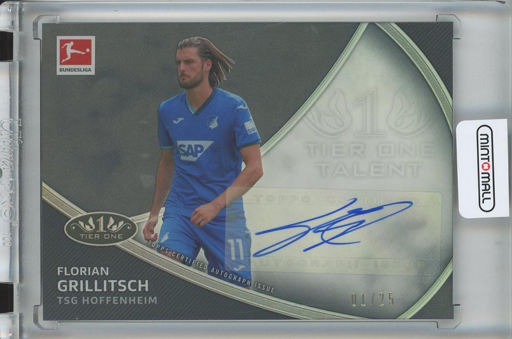 2020-21 Topps Tier One Bundesliga Soccer card Florian Grillitsch autograph black border serial number 01/25