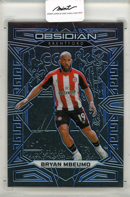 2023-24 Panini Obsidian Soccer Bryan Mbeumo trading card numbered 18 out of 20 in mint condition