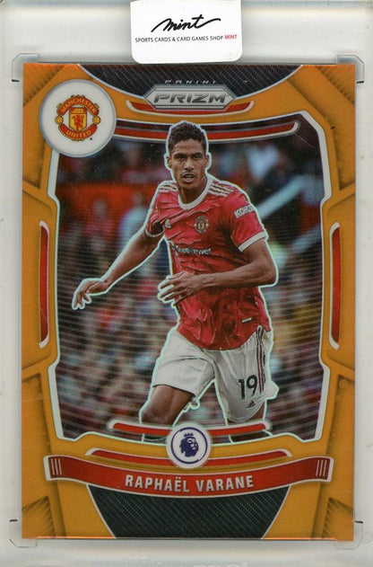2021-22 Panini Prizm Premier League Raphael Varane limited edition trading card number 6 of 25