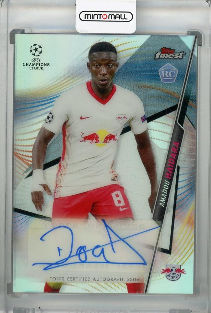2020-21 Topps Finest UEFA Champions League rookie card featuring Amadou Haidara autograph from RB Leipzig