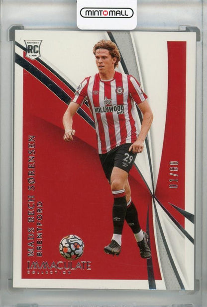 2021 Panini Immaculate Collection Brentford Mads Bech Sorensen trading card numbered 01 of 80