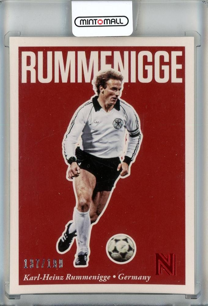 2017 Panini Nobility Karl-Heinz Rummenigge Red trading card serial number 22137 of 199 from Germany