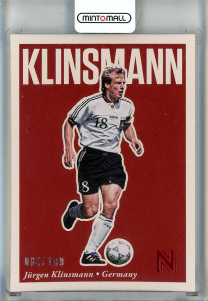 2017 Panini Nobility Jürgen Klinsmann red trading card numbered 160 of 199 featuring Germany