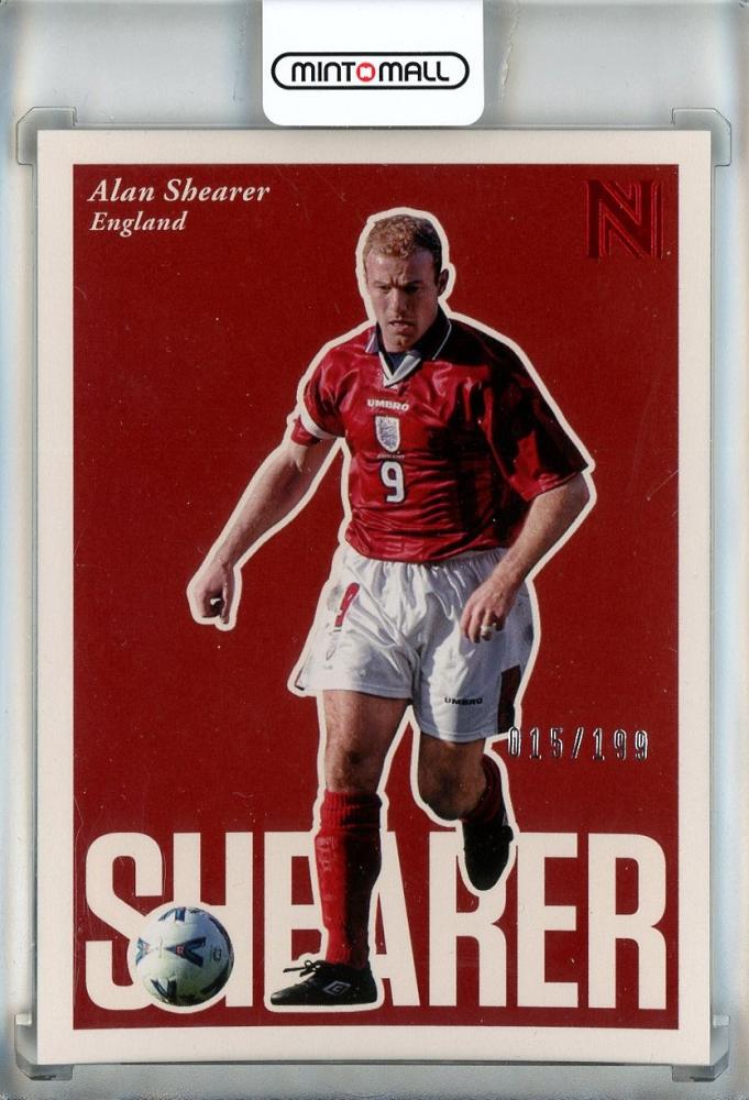 2017 Panini Nobility Alan Shearer Red trading card serial #90015/199 featuring England