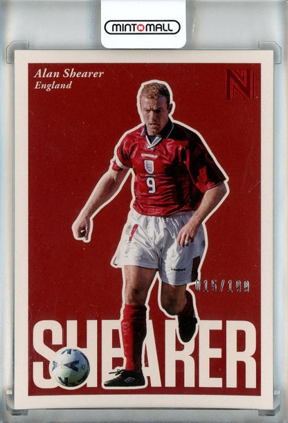 2017 Panini Nobility Alan Shearer Red trading card serial #90015/199 featuring England