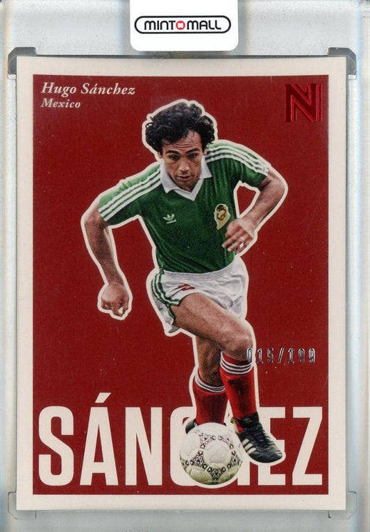 2017 Panini Nobility Hugo Sanchez Red trading card numbered 83015 of 199 from Mexico