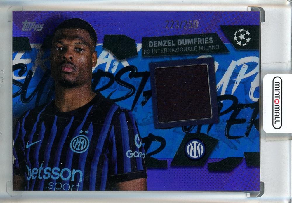 2025-26 Topps UEFA Club Competitions Denzel Dumfries Superstar Relics trading card #TSRDD223/250 FC Inter Milan