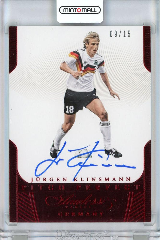 2015-16 Panini Flawless Jurgen Klinsmann Pitch Perfect autograph card numbered 9 of 15 with signature
