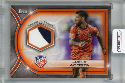 2023 Topps MLS FC Cincinnati Lucho Acosta MLS Relics Orange card numbered 05/25