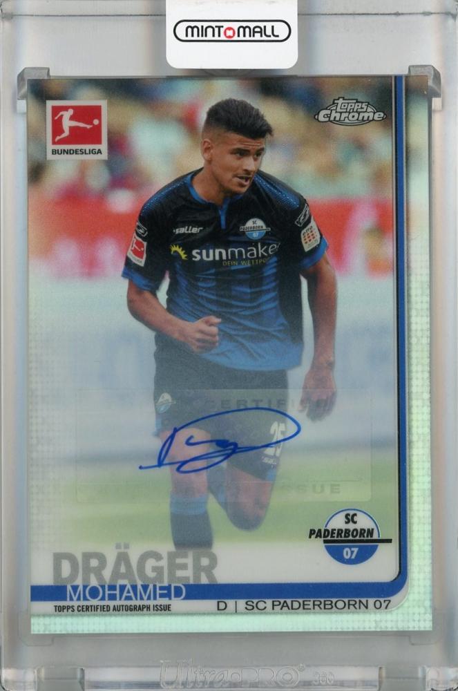 2019-20 Topps Chrome Bundesliga autograph card of Mohamed Drager from Paderborn 07, card number 34