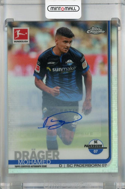 2019-20 Topps Chrome Bundesliga autograph card of Mohamed Drager from Paderborn 07, card number 34