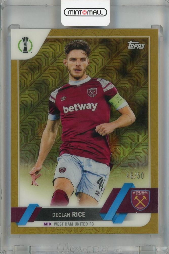 2022-23 Topps UEFA Japan Edition Declan Rice West Ham United Gold Parallel trading card #41 serial 46 of 50