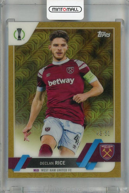 2022-23 Topps UEFA Japan Edition Declan Rice West Ham United Gold Parallel trading card #41 serial 46 of 50
