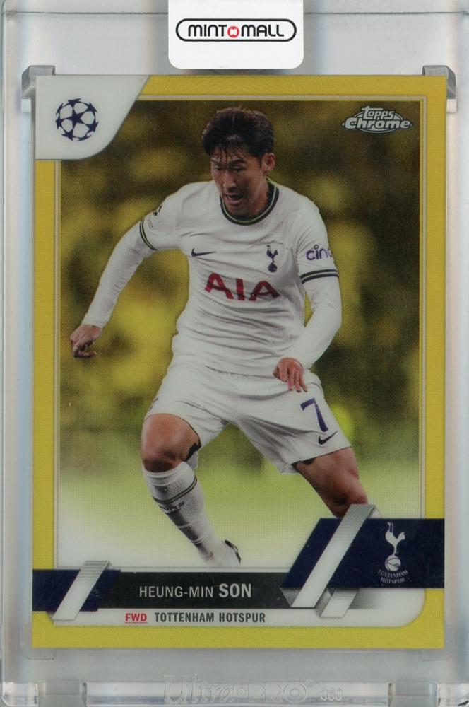2022-23 Topps UEFA Club Competitions Tottenham Hotspur Heung-min Son Gold Foil #5 parallel card numbered 03 of 50
