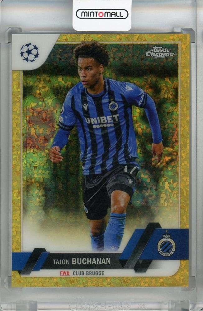 2022-23 Topps UEFA Club Competitions Tajon Buchanan Gold Mini-Diamond parallel card #44 serial 46/50