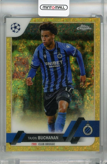 2022-23 Topps UEFA Club Competitions Tajon Buchanan Gold Mini-Diamond parallel card #44 serial 46/50