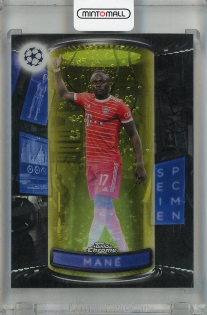 2022-23 Topps Chrome UEFA Club Competitions Sadio Mane Specimens Yellow #S-5 card serial 065 of 125