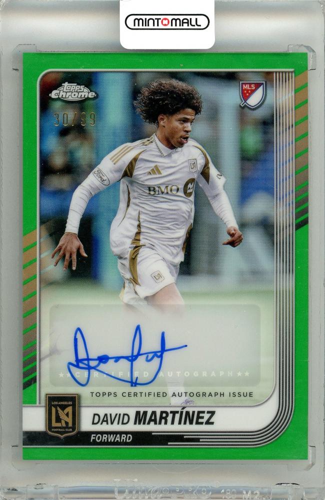 2025 Topps Chrome MLS David Martinez #CA-DM Green Refractor Autograph Parallel trading card 30/99 from LAFC