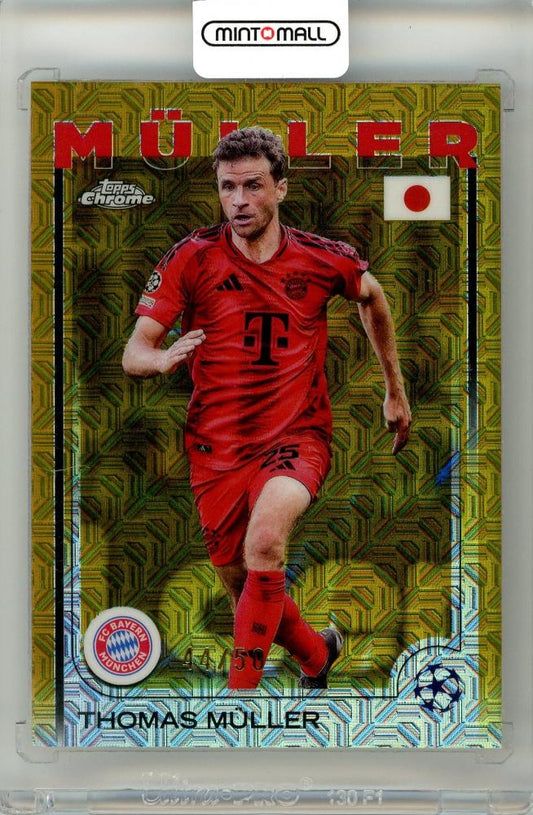 2025 Topps Uefa Japan Edition Thomas Muller #99 Base Gold Mojo Parallel 44/50 trading card