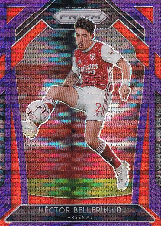 2020-21 Panini Prizm Premier League Breakaway Arsenal Hector Bellerin base violet parallel card number 55 of 99