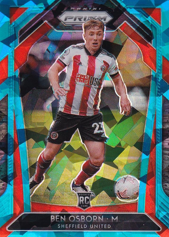 2020-21 Panini Prizm Premier League Sheffield United Ben Osborn Base Blue Ice parallel card 43/75