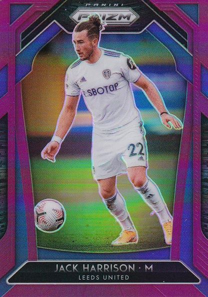 2020-21 Panini Prizm Premier League Leeds United Jack Harrison Base Purple Parallel trading card 17/99