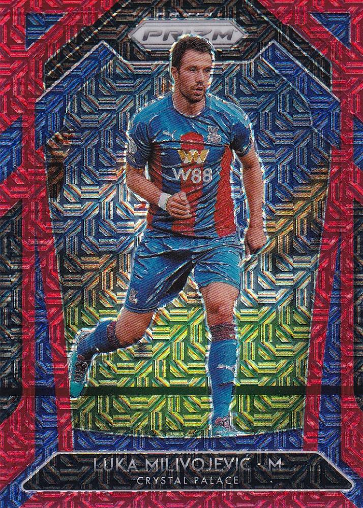 2020-21 Panini Prizm Premier League Luka Milivojevic Crystal Palace Red Mojo card serial 116 of 135