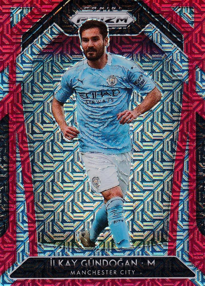 2020-21 Panini Prizm Premier League Manchester City Ilkay Gundogan Base Red Mojo card serial 005 of 135