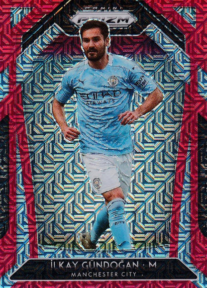 2020-21 Panini Prizm Premier League Manchester City Ilkay Gundogan Base Red Mojo card serial 005 of 135