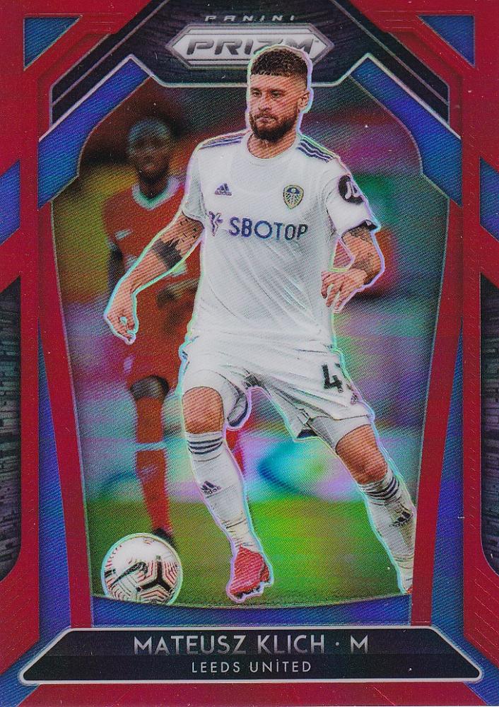 2020-21 Panini Prizm Premier League Mateusz Klich Leeds United Base Red Parallel Soccer Card 099/149