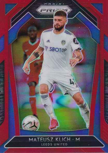 2020-21 Panini Prizm Premier League Mateusz Klich Leeds United Base Red Parallel Soccer Card 099/149