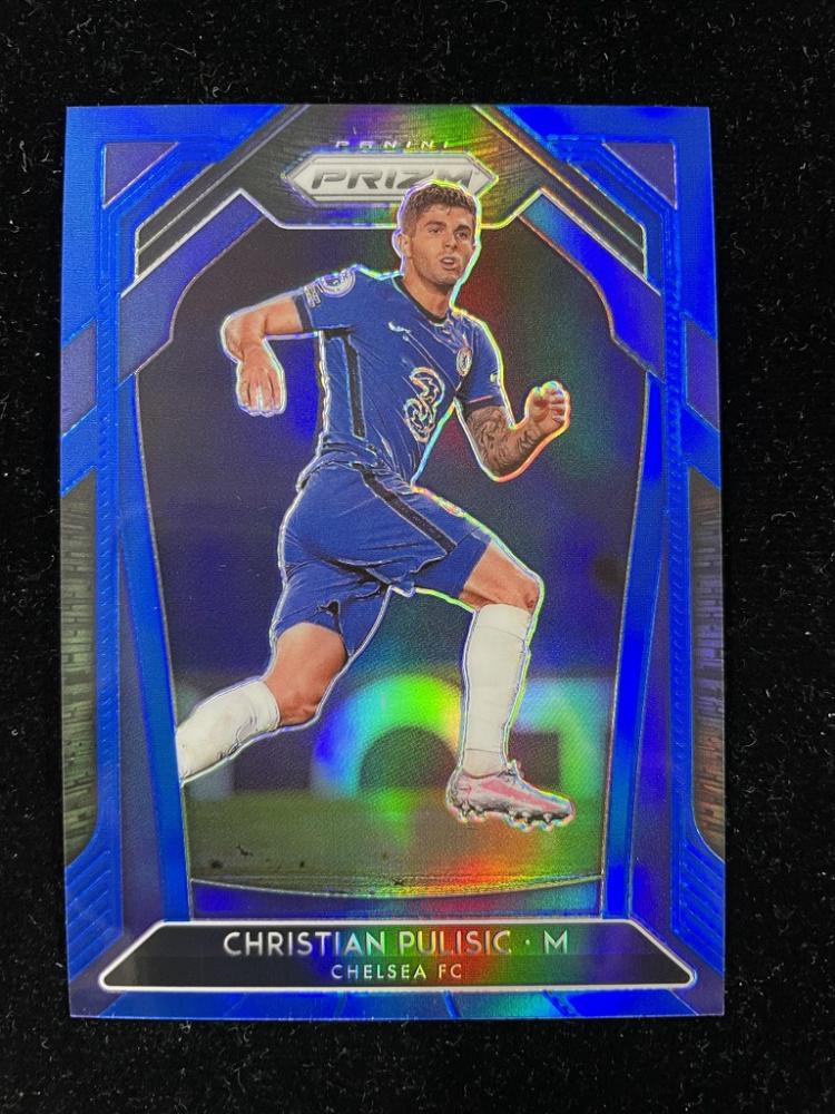 2020-21 Panini Prizm Premier League Chelsea FC Christian Pulisic Base Blue Parallel card 012 of 199