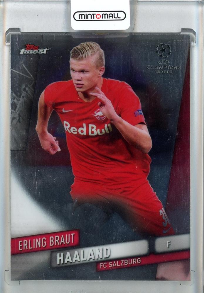 2019-20 Finest UEFA Champions League trading card featuring Erling Braut Haaland #91 FC Salzburg PSA9