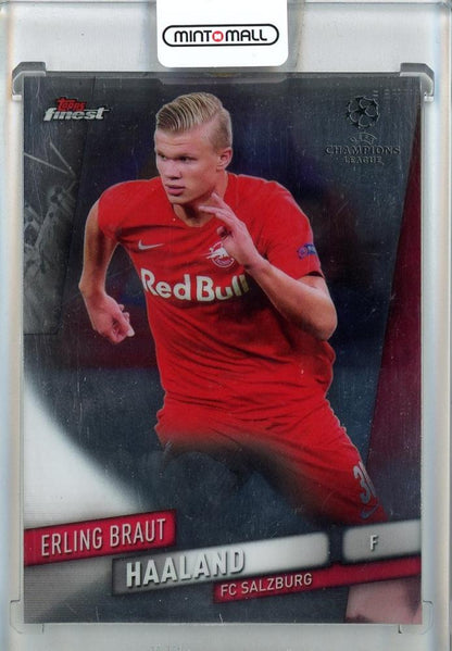 2019-20 Finest UEFA Champions League trading card featuring Erling Braut Haaland #91 FC Salzburg PSA9