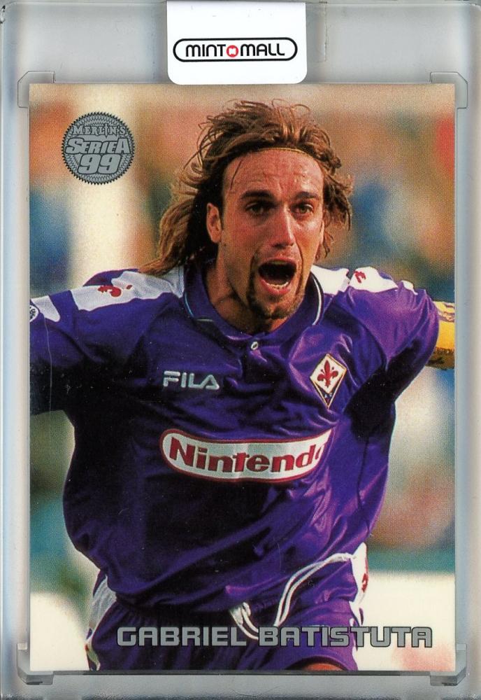 1998-99 Topps Merlin Serie A trading card featuring Gabriel Batistuta #17 from Fiorentina